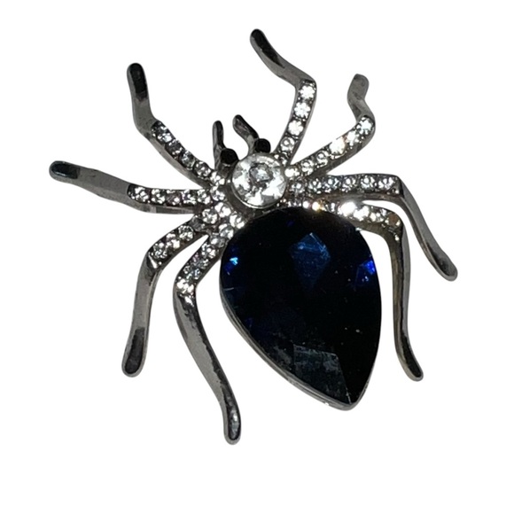 Vintage Rhinestone Spider Silver Tone - Picture 7 of 7